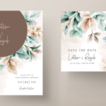 invitacion de boda de diferentes tipos de flores